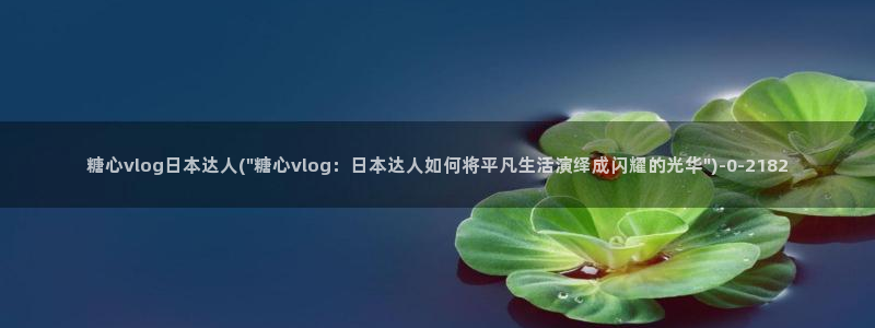 糖心VLOG小桃大片